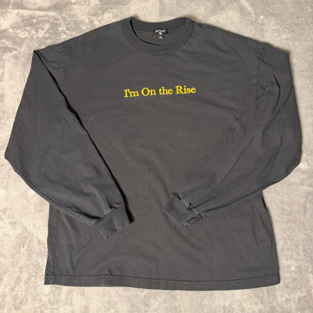 True Religion SZ Mens Large Im On The Rise Long Sleeve Graphic T-Shirt Black